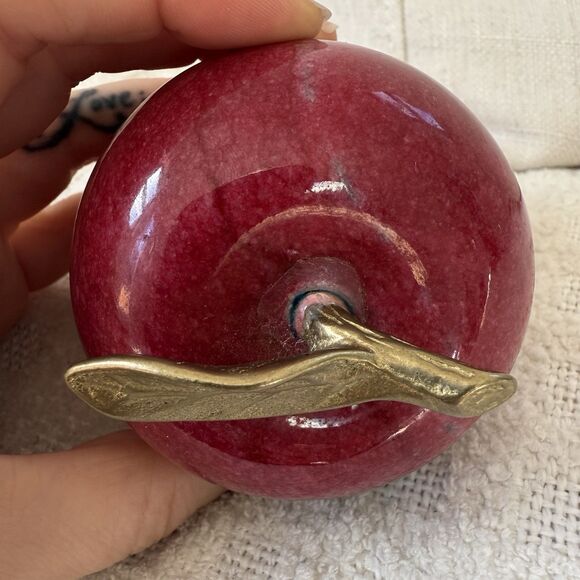 University Vermont UVM Paperweight Red Stone Gold Seal Apple Teacher Education - Picture 5 of 10
